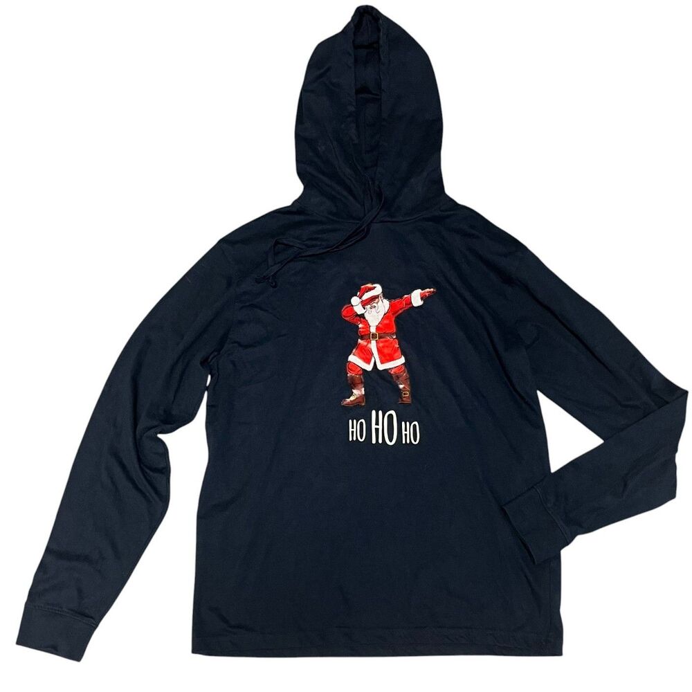 DENIM & FLOWER RICKY SINGH MEN'S HO HO HO SANTA CHRISTMAS HOODIE SZ M
